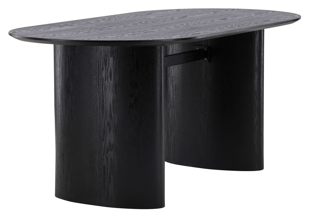 Isolde Dining Table, 180x90x75, Black, Black MDF