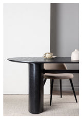 Isolde Dining Table, 180x90x75, Black, Black MDF