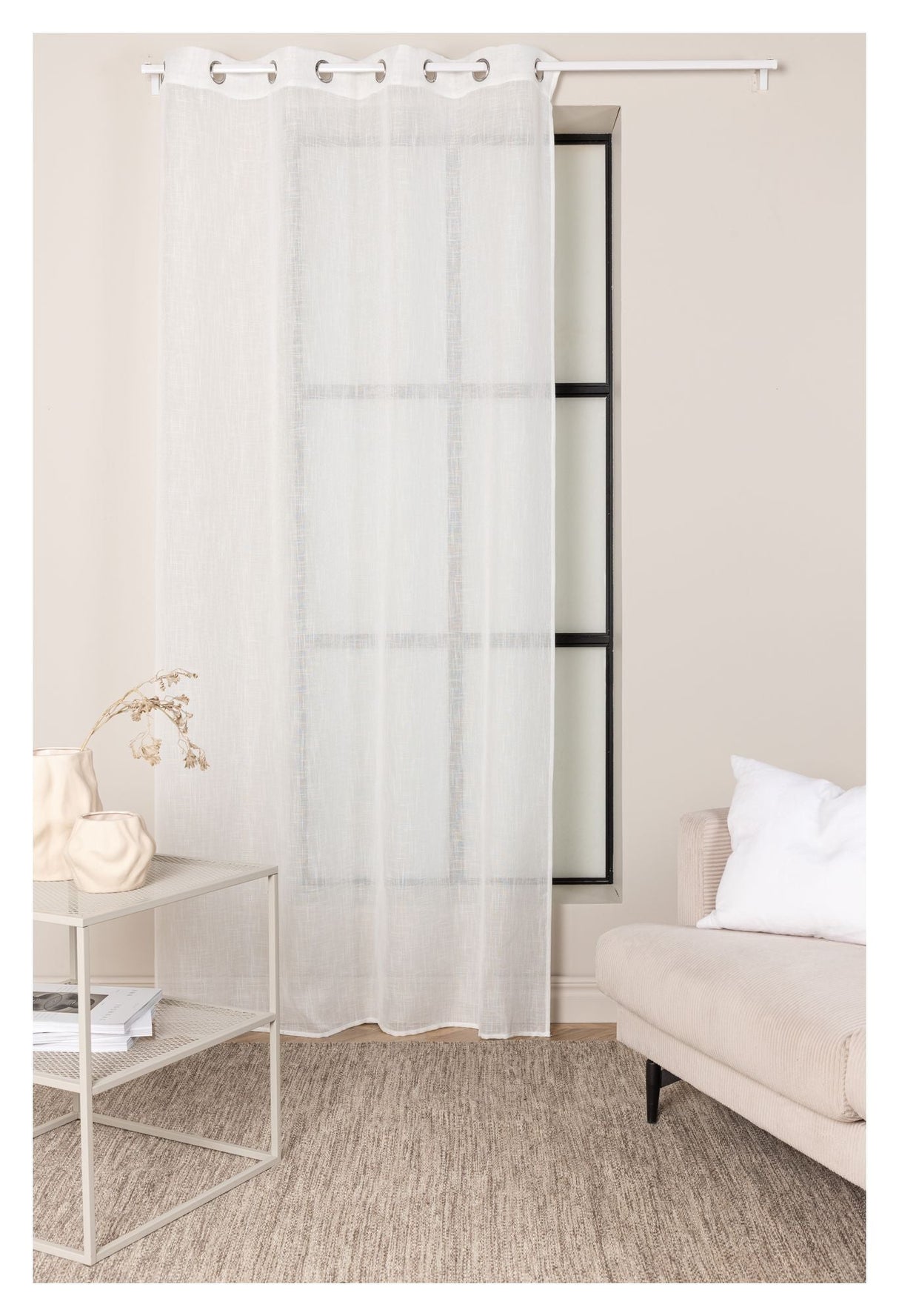 Kaya Curtain Polyester 140x290 - White