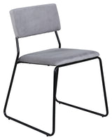 Kenth Dining Chair, Light Gray Velvet/Black