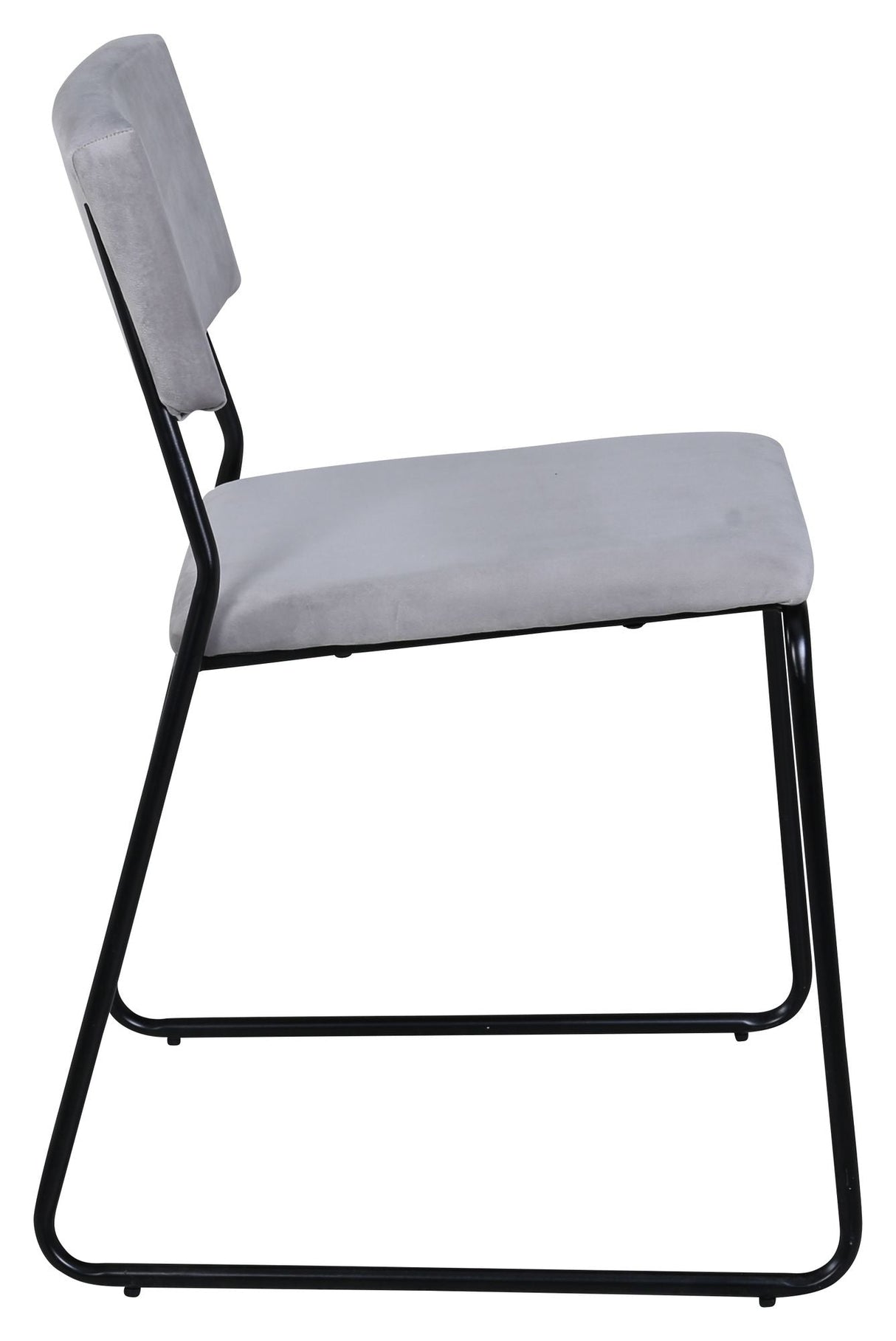 Kenth Dining Chair, Light Gray Velvet/Black