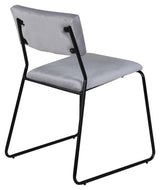 Kenth Dining Chair, Light Gray Velvet/Black