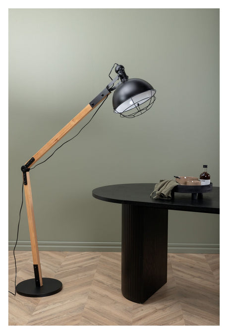 Kick Floor Lamp, Wood/Black