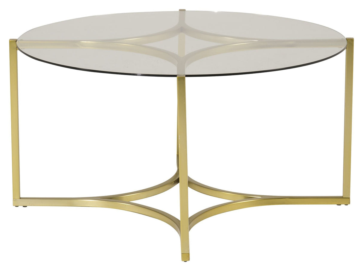 Kivik Coffee table - Glass/Metal w. brass, Ø90