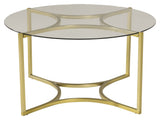 Kivik Coffee table - Glass/Metal w. brass, Ø90