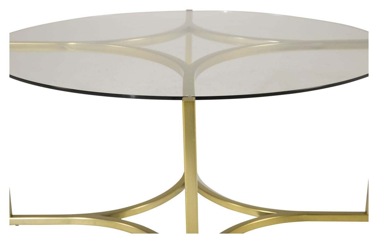 Kivik Coffee table - Glass/Metal w. brass, Ø90