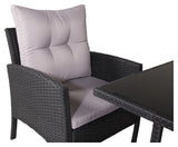 Knock Lounge Set, Black Woven w. gray cushions