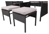 Knock Lounge Set, Black Woven w. gray cushions