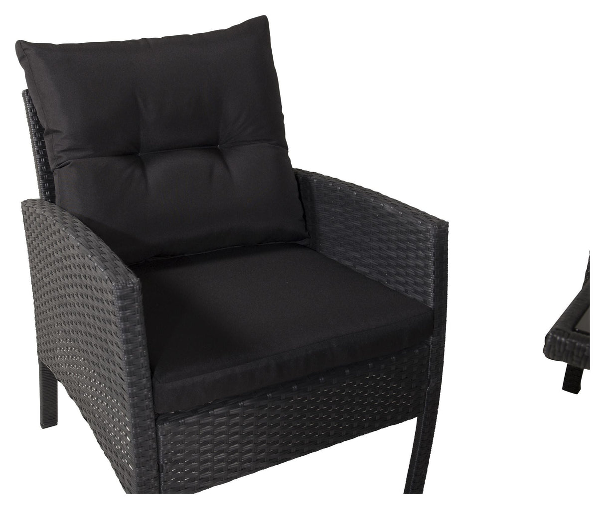 Knock Lounge Set, Black Woven with Black Cushions