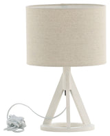 Kona Table Lamp, White/Linen