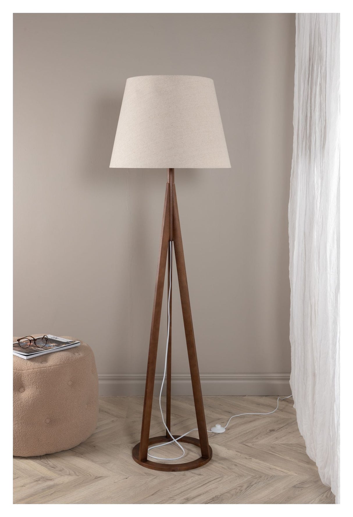 Kona Floor lamp, Espresso/Linen