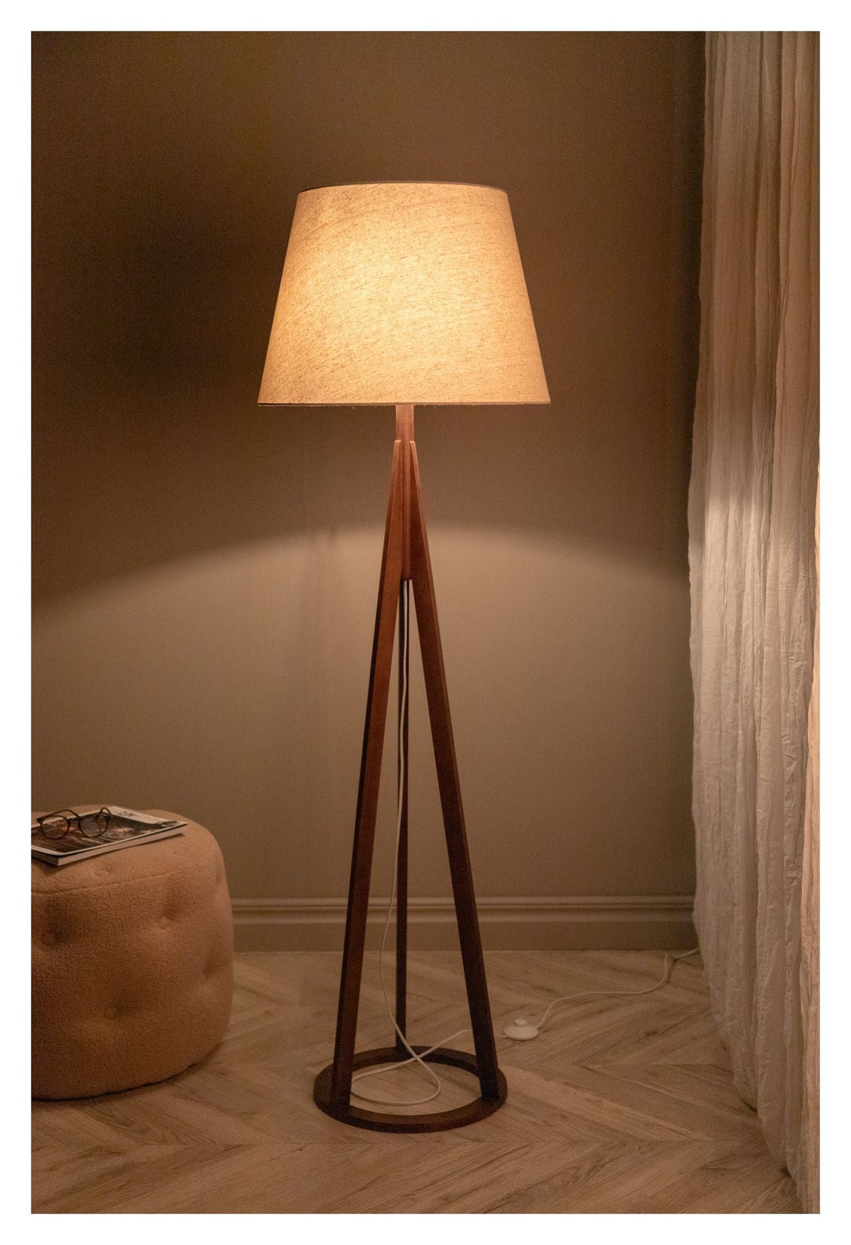 Kona Floor lamp, Espresso/Linen