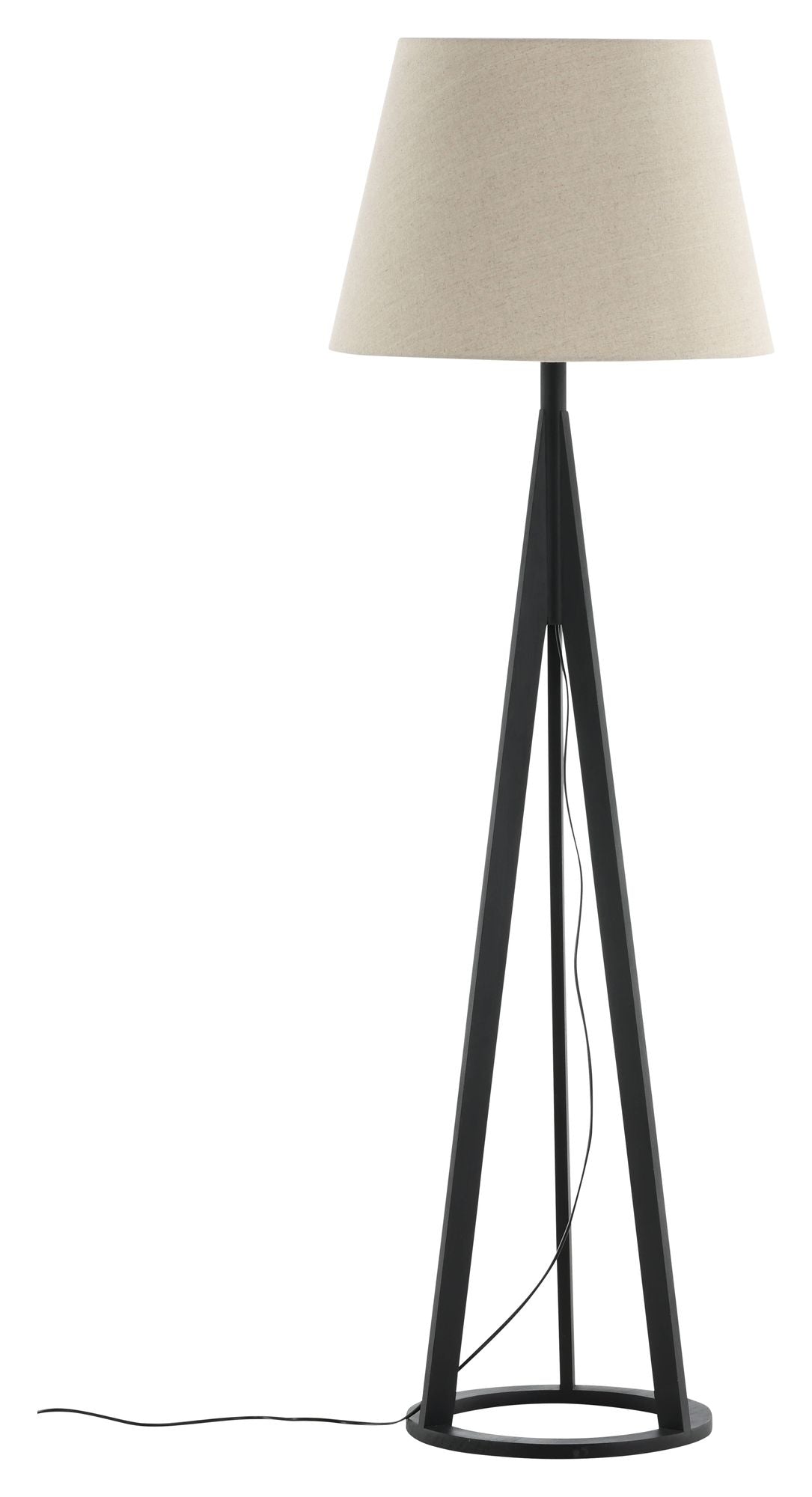 Kona Floor Lamp, Black/Linen