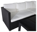 Kuba Lounge set, Black cord with white cushions