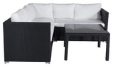 Kuba Lounge set, Black cord with white cushions