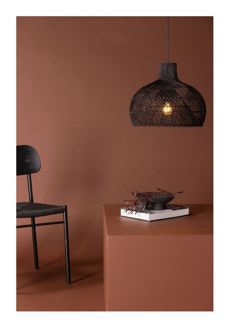 Laroche Pendant, Rattan, Black