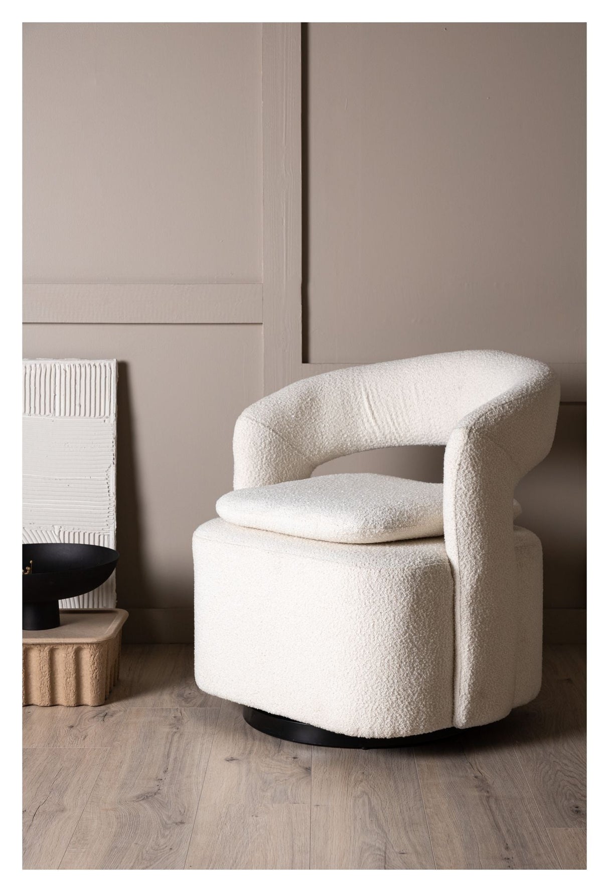 Laurel Lounge Chair - White Bouclé