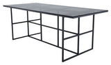 Leif Dining table, 200x90, Smoked glass/Black