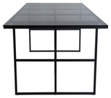 Leif Dining table, 200x90, Smoked glass/Black