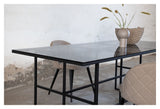 Leif Dining table, 200x90, Smoked glass/Black