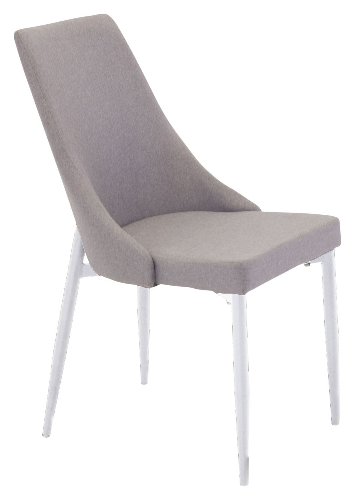 Leone Dining chair, Gray, White metal legs