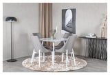 Leone Dining chair, Gray, White metal legs