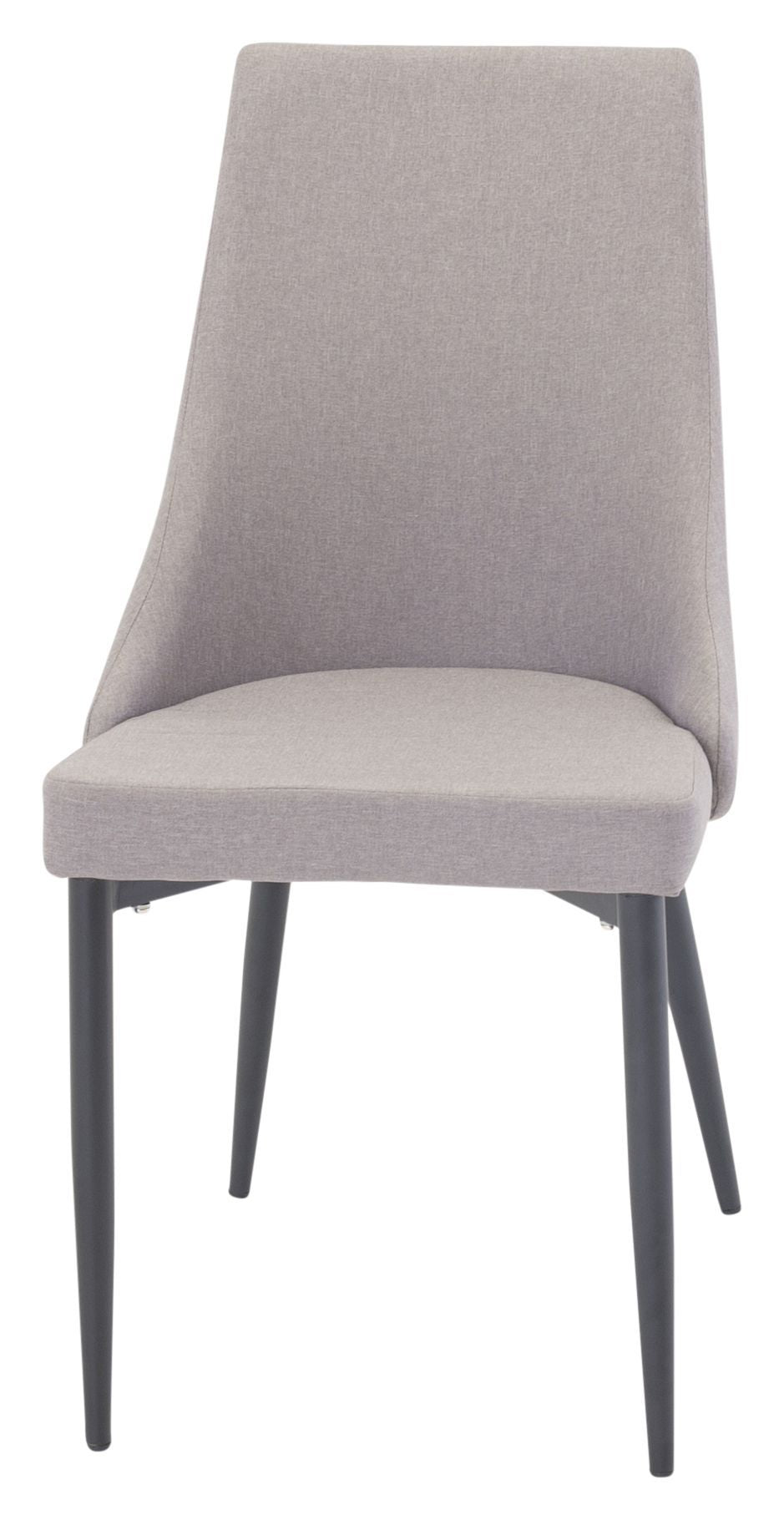 Leone Dining Chair, Gray, Black Metal Legs