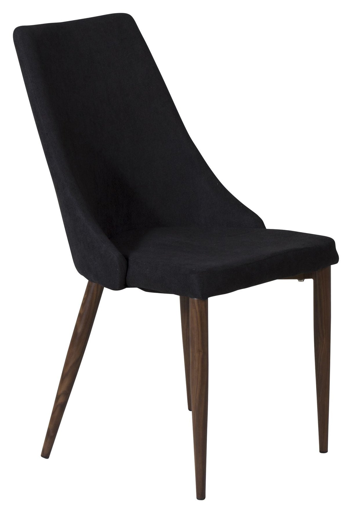 Leone Dining chair, Black, Walnut metal legs