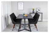 Leone Dining chair, Black, Walnut metal legs