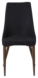 Leone Dining chair, Black, Walnut metal legs