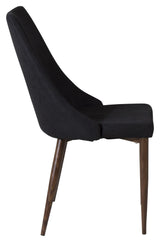 Leone Dining chair, Black, Walnut metal legs