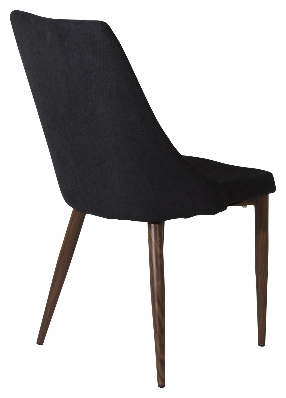 Leone Dining chair, Black, Walnut metal legs