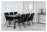 Leone Dining chair, Black, Walnut metal legs