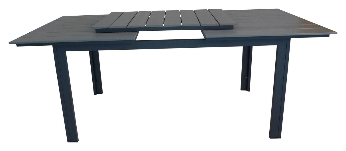 Levels Garden Table, 160/240*90, Black Alu/Gray Aintwood