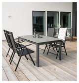 Levels Garden Table, 160/240*90, Black Alu/Gray Aintwood