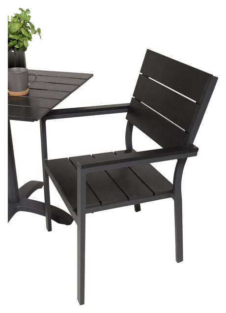 Levels Garden Chair, Black Alu/Black Aintwood Box