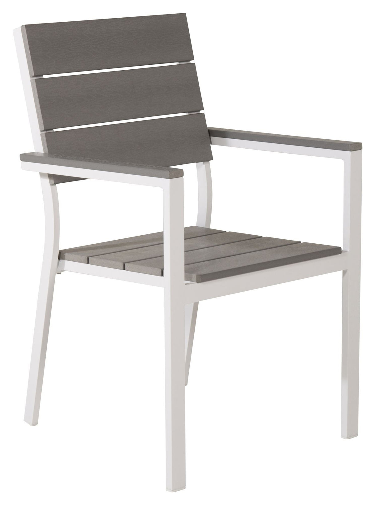 Levels Garden Chair, Stackable, White Matte Alu/Gray Box