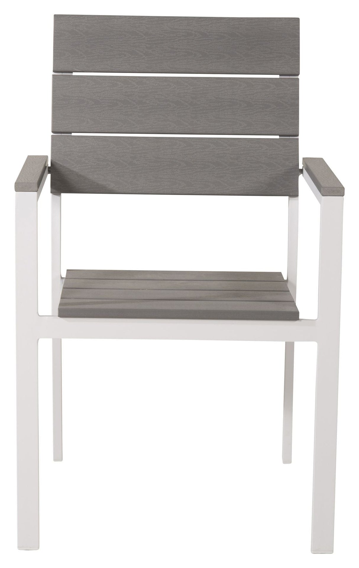 Levels Garden Chair, Stackable, White Matte Alu/Gray Box