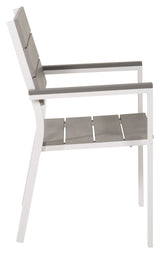 Levels Garden Chair, Stackable, White Matte Alu/Gray Box