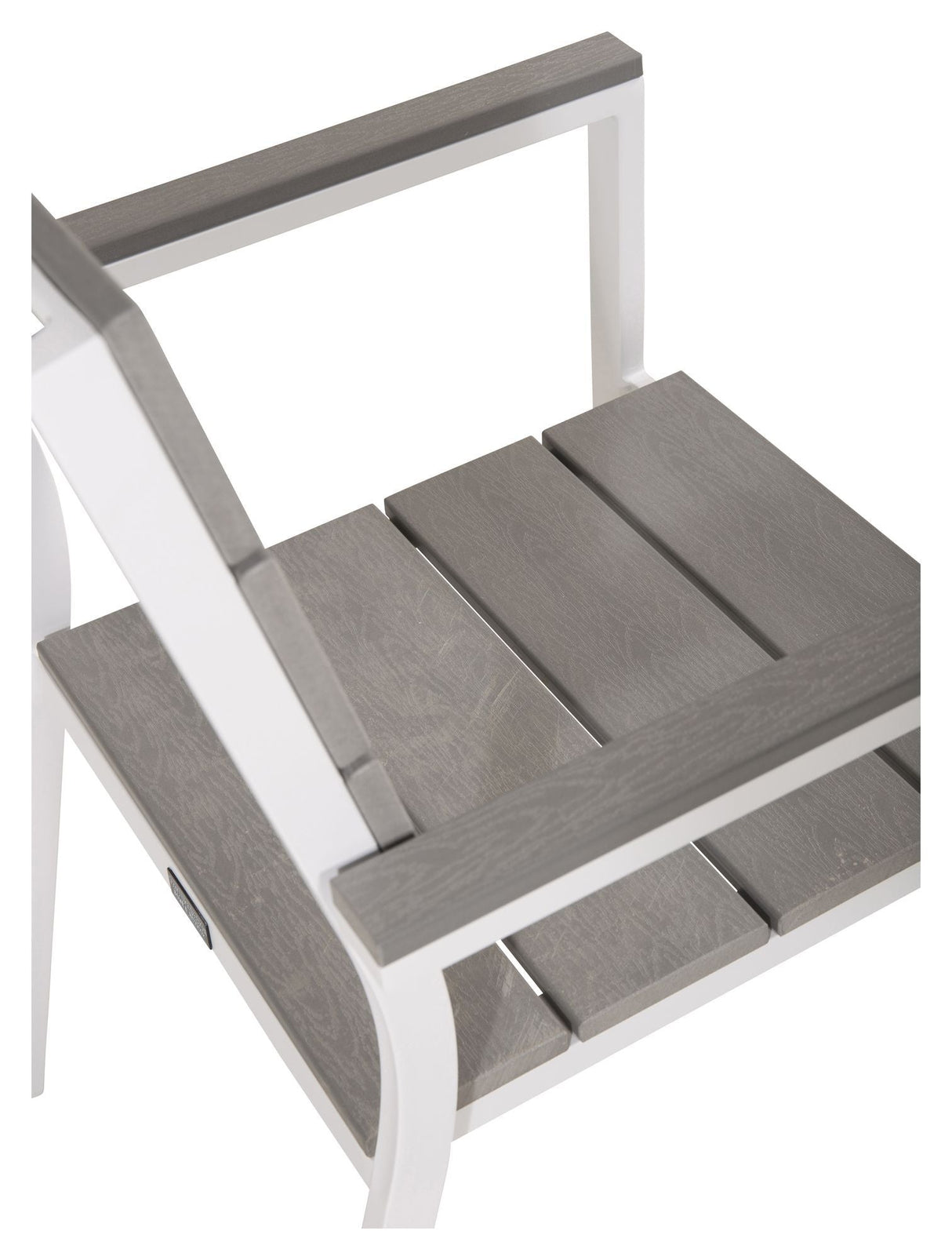 Levels Garden Chair, Stackable, White Matte Alu/Gray Box