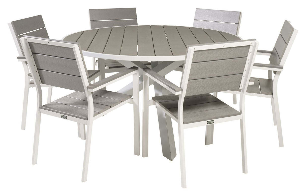 Levels Garden Chair, Stackable, White Matte Alu/Gray Box