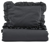 Levi Bedding with ruffle 150x200 - Anthracite