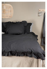 Levi Bedding with ruffle 150x200 - Anthracite