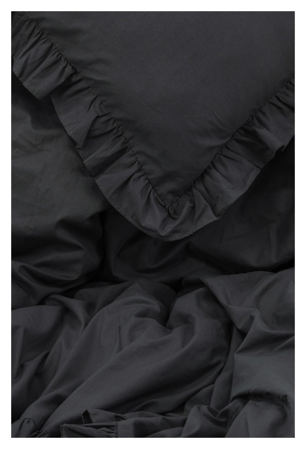 Levi Bedding with ruffle 150x200 - Anthracite