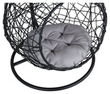 Lexi Hanging Chair, Black w. Gray Cushion