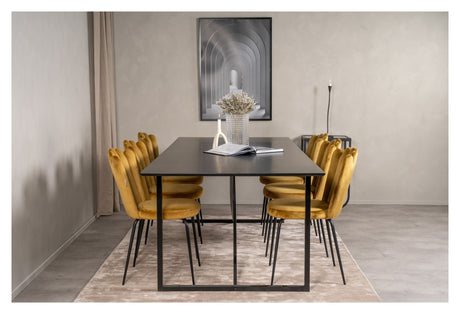 Limhamn Dining chair, Yellow velvet