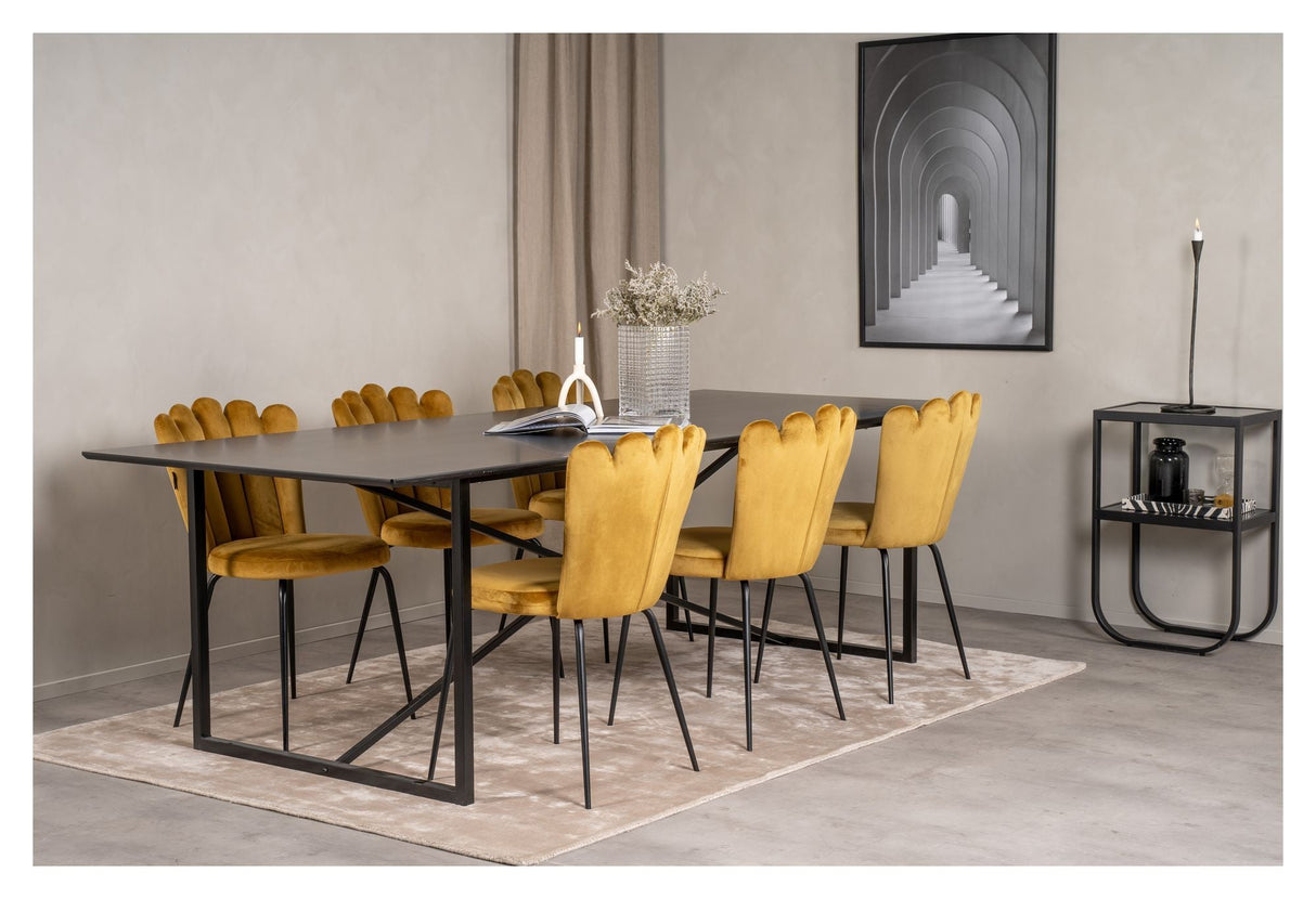 Limhamn Dining chair, Yellow velvet