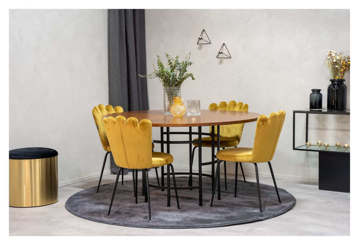 Limhamn Dining chair, Yellow velvet