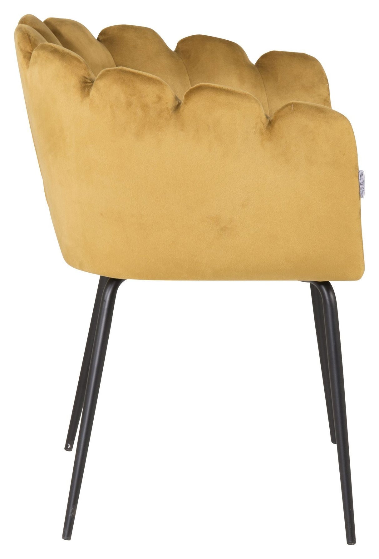 Limhamn Dining chair with armrests, Yellow velvet