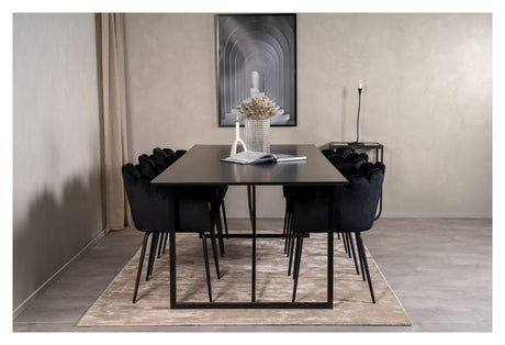 Limhamn Dining chair with armrests, Black velvet